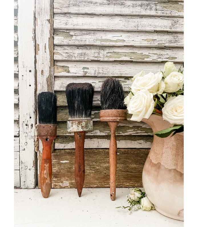 Antique French Wood Paint Brushes - 3 to choose from